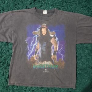 Vintage WWF Undertaker 1997 Wrestling T Shirt Alstyle XXL Faded Black Tee